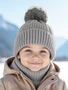 Шапка детская вязаная с помпоном Amarobaby Pure Love Muffin, демисезонная, серый AB-OD22-PLM16/11-38