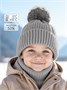 Шапка детская вязаная с помпоном Amarobaby Pure Love Muffin, демисезонная, серый AB-OD22-PLM16/11-38