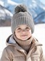 Шапка детская вязаная с помпоном Amarobaby Pure Love Muffin, демисезонная, серый AB-OD22-PLM16/11-38