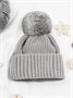 Шапка детская вязаная с помпоном Amarobaby Pure Love Muffin, демисезонная, серый AB-OD22-PLM16/11-38
