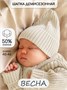 Шапка детская вязаная Amarobaby Pure Love Tot, демисезонная, молочный AB-OD22-PLT16/33-38