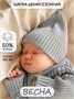 Шапка детская вязаная Amarobaby Pure Love Tot, демисезонная, серый AB-OD22-PLT16/11-38