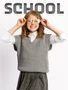 Жилет для девочки Amarobaby KNIT, серый AB-OD21-KNIT10/11-122