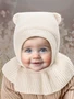 Шапка-шлем детская вязаная Amarobaby Pure Love Helmet, молочный, с подкладом AB-OD22-PLH16/33-38