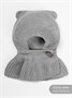 Шапка-шлем детская вязаная Amarobaby Pure Love Helmet, серый, с подкладом AB-OD22-PLH16/11-38