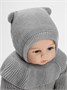 Шапка-шлем детская вязаная Amarobaby Pure Love Helmet, серый, с подкладом AB-OD22-PLH16/11-38