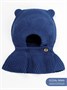 Шапка-шлем детская вязаная Amarobaby Pure Love Helmet, синий, с подкладом AB-OD22-PLH16/20-38