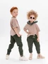 Костюм детский Amarobaby JUMP (футболка,брюки), бежевый/хаки AB-OD21-JUMP22/0326-92