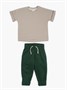 Костюм детский Amarobaby JUMP (футболка,брюки), бежевый/хаки AB-OD21-JUMP22/0326-92