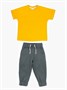Костюм детский Amarobaby JUMP (футболка,брюки), желтый/серый AB-OD21-JUMP22/0411-92