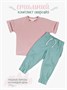 Костюм детский Amarobaby JUMP (футболка,брюки), розовый/мятный AB-OD21-JUMP22/0632-92