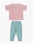 Костюм детский Amarobaby JUMP (футболка,брюки), розовый/мятный AB-OD21-JUMP22/0632-92