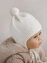 Шапка детская вязаная Amarobaby Pure Love Cutie, молочный, демисезонная, с подкладом AB-OD21-PLС16/33-38
