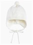 Шапка детская вязаная Amarobaby Pure Love Cutie, молочный, демисезонная, с подкладом AB-OD21-PLС16/33-38