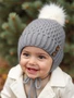 Шапочка детская  Amarobaby Pure Love Wool вязаная, утепленная, серый AB-OD20-PLW16/11-38