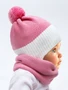 Шапка детская вязаная Amarobaby Pure Love WIND, розовый, демисезонная, с подкладом AB-OD21-PLW16/06-38