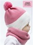 Шапка детская вязаная Amarobaby Pure Love WIND, розовый, демисезонная, с подкладом AB-OD21-PLW16/06-38