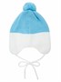 Шапка детская вязаная Amarobaby Pure Love WIND, голубой, демисезонная, с подкладом AB-OD21-PLW16/19-38