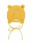 Шапка детская вязаная Amarobaby Pure Love POMPONY, желтый, демисезонная, с подкладом AB-OD21-PLP16/04-38