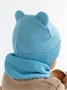 Шапка детская вязаная Amarobaby Pure Love BEAR, голубой, демисезонная, с подкладом AB-OD21-PLB16/19-38