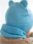 Шапка детская вязаная Amarobaby Pure Love BEAR, голубой, демисезонная, с подкладом AB-OD21-PLB16/19-38