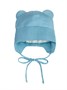 Шапка детская вязаная Amarobaby Pure Love BEAR, голубой, демисезонная, с подкладом AB-OD21-PLB16/19-38
