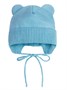 Шапка детская вязаная Amarobaby Pure Love BEAR, голубой, демисезонная, с подкладом AB-OD21-PLB16/19-38