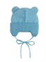 Шапка детская вязаная Amarobaby Pure Love BEAR, голубой, демисезонная, с подкладом AB-OD21-PLB16/19-38