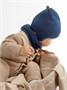 Шапка детская вязаная Amarobaby Pure Love BEAR, синий, демисезонная, с подкладом AB-OD21-PLB16/20-38