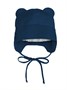 Шапка детская вязаная Amarobaby Pure Love BEAR, синий, демисезонная, с подкладом AB-OD21-PLB16/20-38
