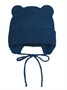 Шапка детская вязаная Amarobaby Pure Love BEAR, синий, демисезонная, с подкладом AB-OD21-PLB16/20-38