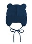 Шапка детская вязаная Amarobaby Pure Love BEAR, синий, демисезонная, с подкладом AB-OD21-PLB16/20-38