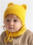 Шапка детская вязаная Amarobaby Pure Love BEAR, желтый, демисезонная, с подкладом AB-OD21-PLB16/04-38