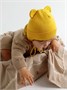 Шапка детская вязаная Amarobaby Pure Love BEAR, желтый, демисезонная, с подкладом AB-OD21-PLB16/04-38