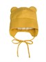 Шапка детская вязаная Amarobaby Pure Love BEAR, желтый, демисезонная, с подкладом AB-OD21-PLB16/04-38