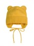 Шапка детская вязаная Amarobaby Pure Love BEAR, желтый, демисезонная, с подкладом AB-OD21-PLB16/04-38