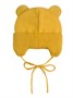 Шапка детская вязаная Amarobaby Pure Love BEAR, желтый, демисезонная, с подкладом AB-OD21-PLB16/04-38
