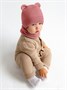 Шапка детская вязаная Amarobaby Pure Love BEAR, розовый, демисезонная, с подкладом AB-OD21-PLB16/06-38
