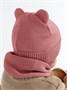 Шапка детская вязаная Amarobaby Pure Love BEAR, розовый, демисезонная, с подкладом AB-OD21-PLB16/06-38