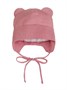 Шапка детская вязаная Amarobaby Pure Love BEAR, розовый, демисезонная, с подкладом AB-OD21-PLB16/06-38