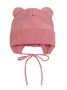 Шапка детская вязаная Amarobaby Pure Love BEAR, розовый, демисезонная, с подкладом AB-OD21-PLB16/06-38