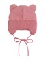 Шапка детская вязаная Amarobaby Pure Love BEAR, розовый, демисезонная, с подкладом AB-OD21-PLB16/06-38