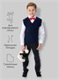 Жилет для мальчика Amarobaby Pure Love, School, вязаный, синий AB-OD21-PLS1001/20-122