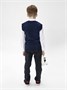 Жилет для мальчика Amarobaby Pure Love, School, вязаный, синий AB-OD21-PLS1001/20-122