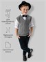 Жилет для мальчика Amarobaby Pure Love, School, вязаный, серый AB-OD21-PLS1001/11-122