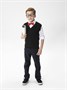 Жилет для мальчика Amarobaby Pure Love, School, вязаный, черный AB-OD21-PLS1001/09-122