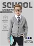 Кардиган для мальчика Amarobaby Pure Love, School, вязаный, серый AB-OD21-PLS1901/11-122