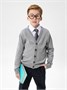 Кардиган для мальчика Amarobaby Pure Love, School, вязаный, серый AB-OD21-PLS1901/11-122