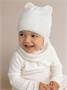 Шапка детская вязаная Amarobaby Pure Love BEAR, молочный, демисезонная, с подкладом AB-OD21-PLB16/33-38