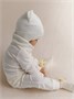 Шапка детская вязаная Amarobaby Pure Love BEAR, молочный, демисезонная, с подкладом AB-OD21-PLB16/33-38